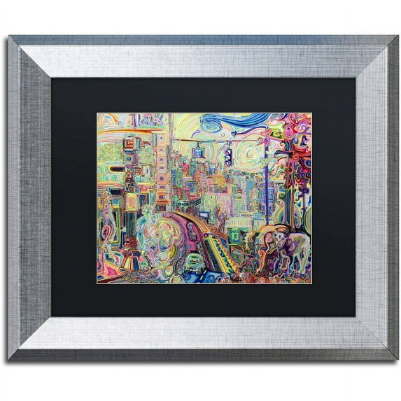 Trademark Fine Art "The Cub and the Calf" Canvas Art by Josh Byer, Black Matte, Silver Frame