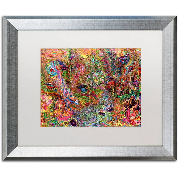 Trademark Fine Art "The Dove And The Crow" Canvas Art by Josh Byer, White Matte, Silver Frame