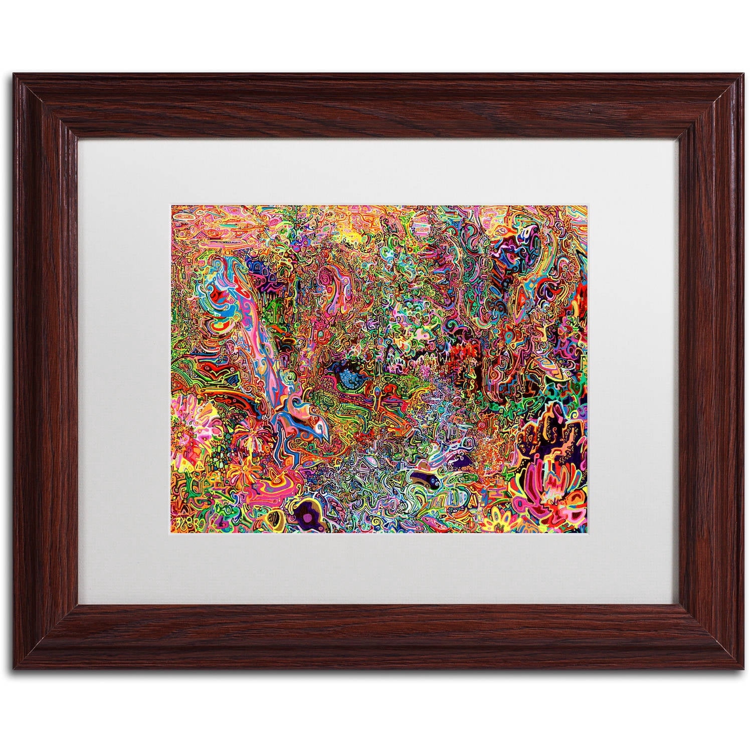 Trademark Fine Art "The Dove And The Crow" Canvas Art by Josh Byer, White Matte, Wood Frame