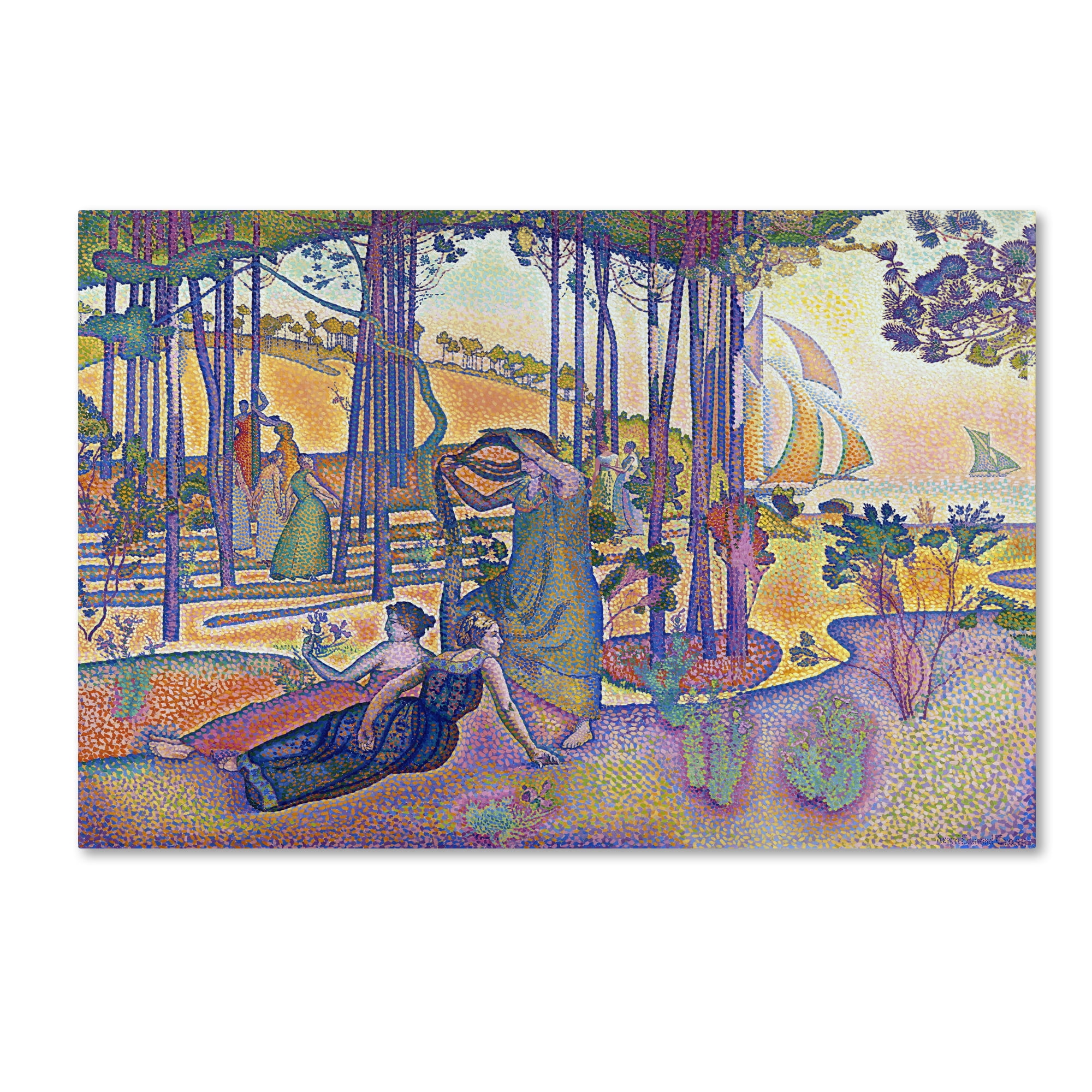 Henri-Edmond Cross Colorful Landscape Gallery-Wrapped Canvas Art