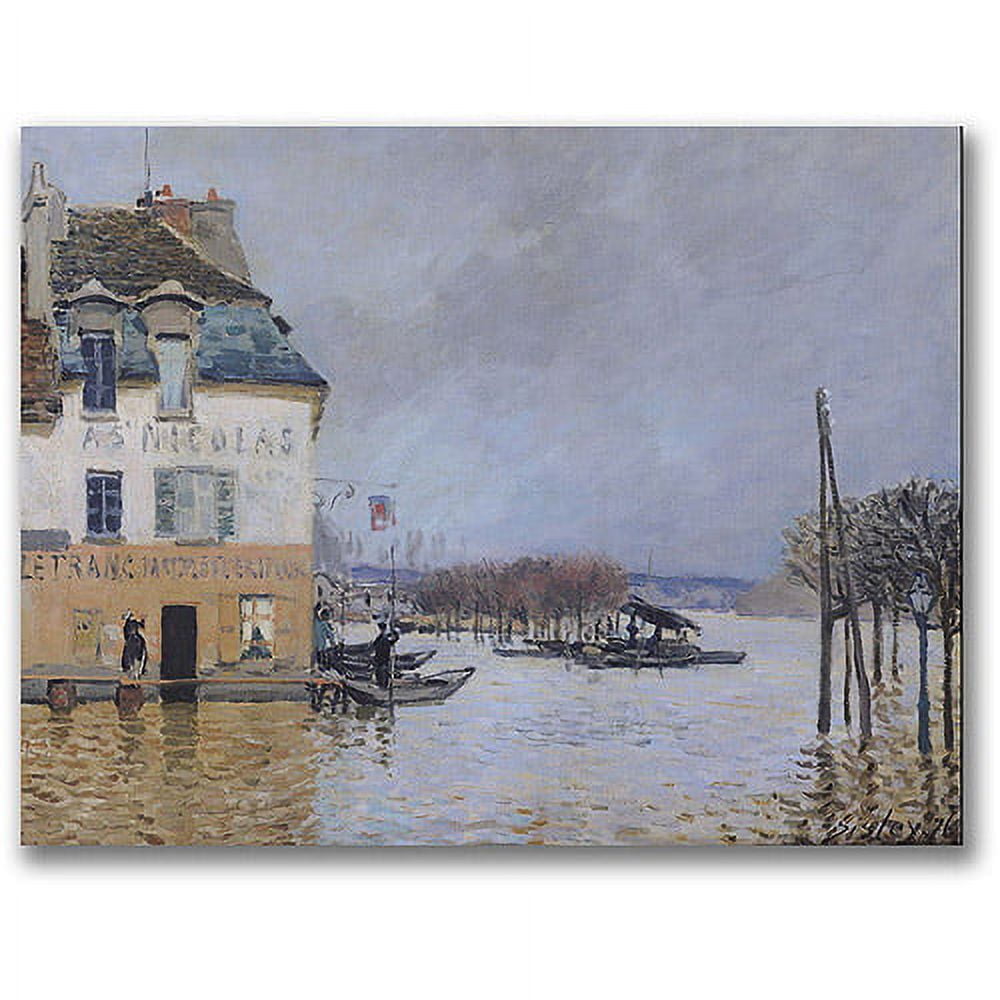 Trademark Fine Art "The Flood At Port Marly" Canvas Wall Art by Alfred Sisley
