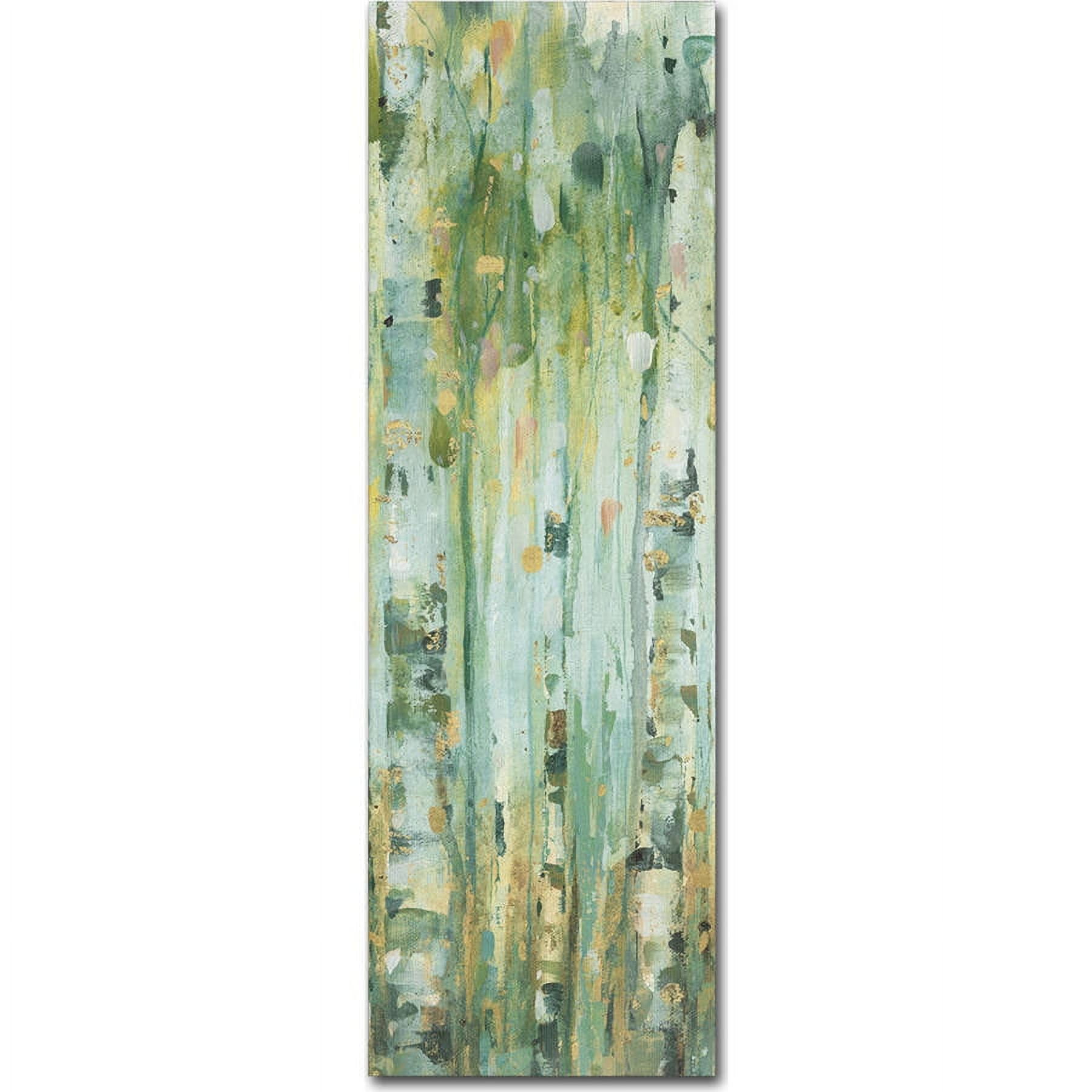 The Forest V Green and Beige Canvas Landscape Painting