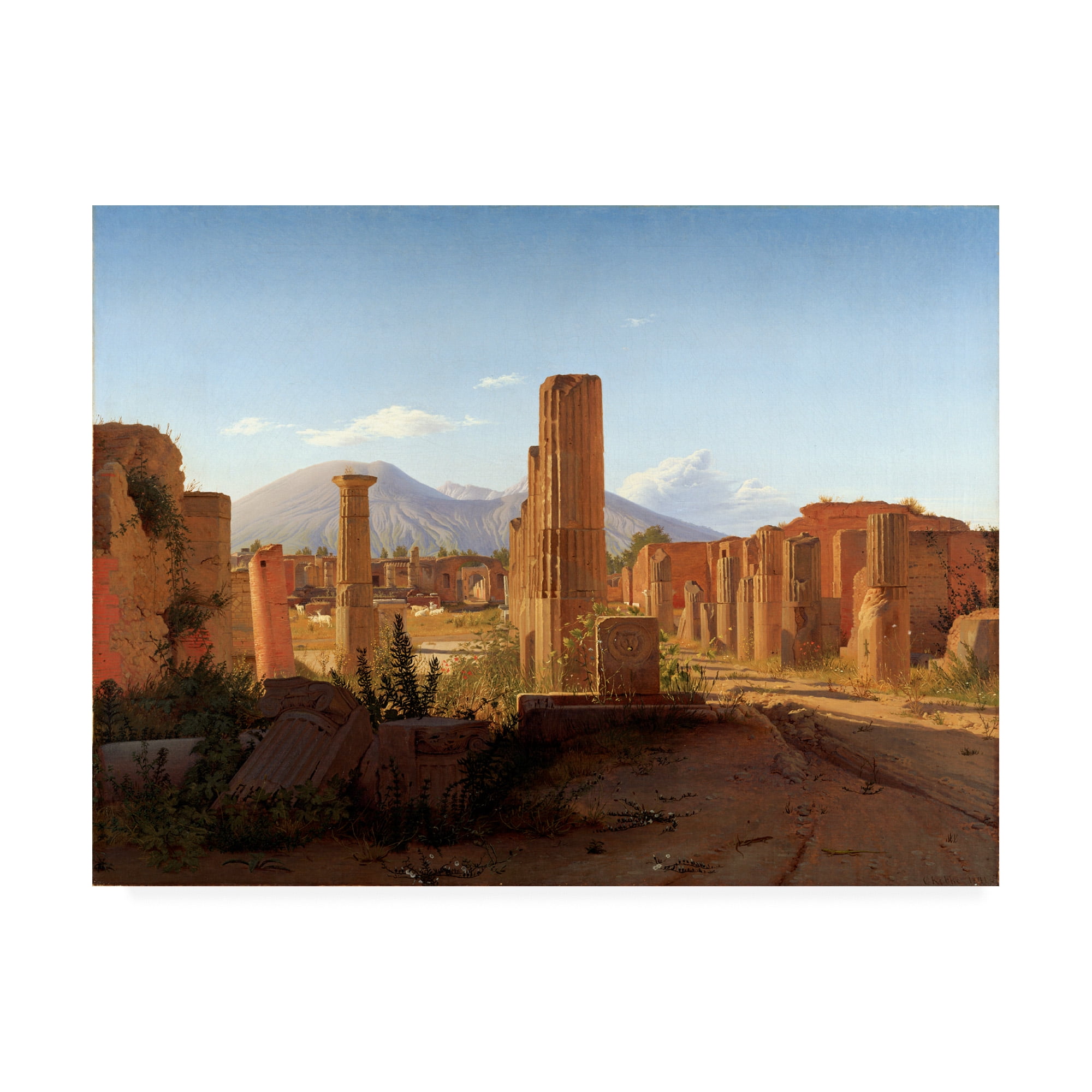Trademark Fine Art 'The Forum, Pompeii, and Vesuvius' Canvas Art by Kobke