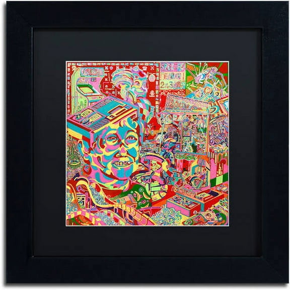 Trademark Fine Art "The Gamer Kid" Canvas Art by Josh Byer, Black Matte, Black Frame