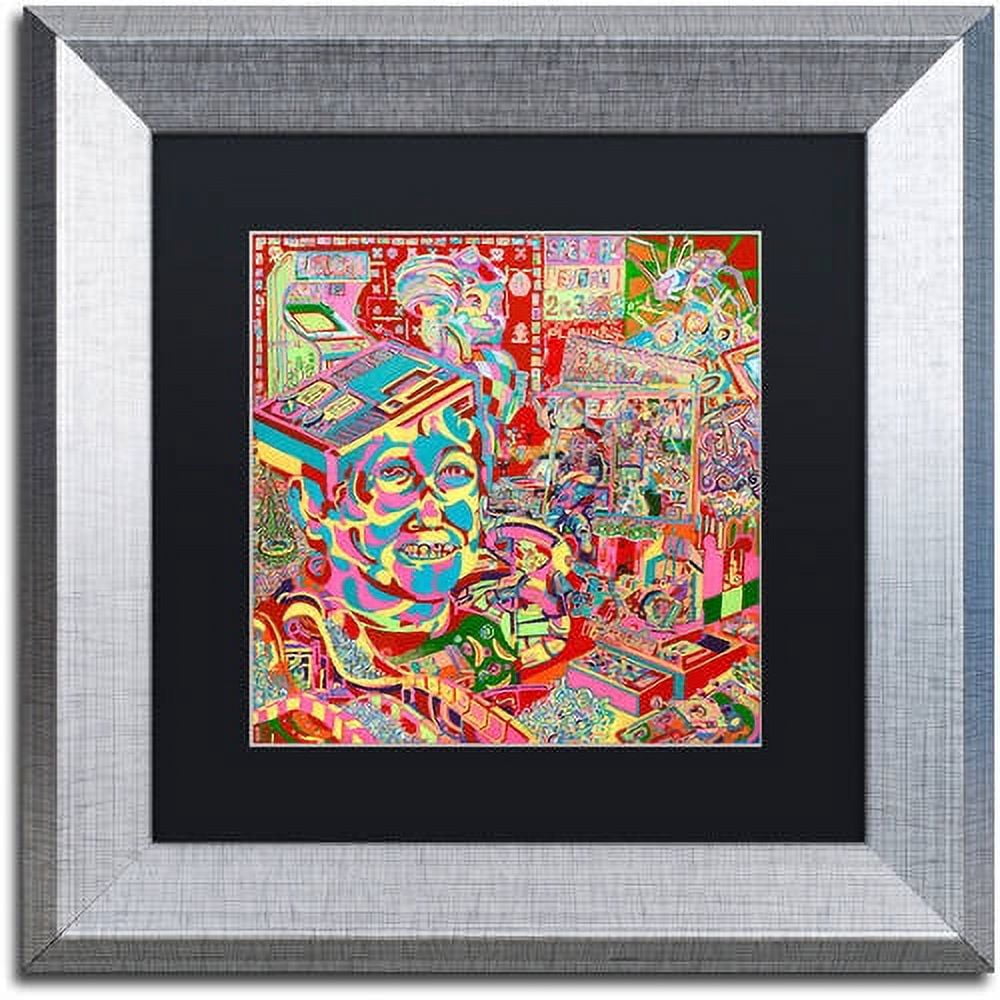Trademark Fine Art "The Gamer Kid" Canvas Art by Josh Byer, Black Matte, Silver Frame