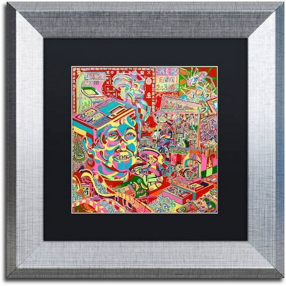 Trademark Fine Art "The Gamer Kid" Canvas Art by Josh Byer, Black Matte, Silver Frame