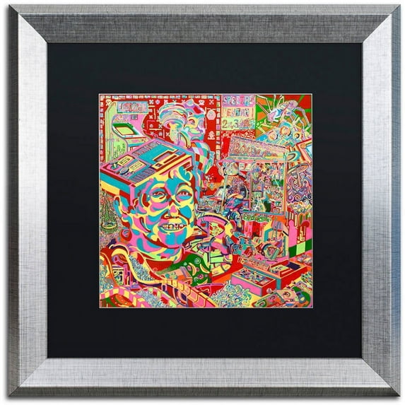 Trademark Fine Art "The Gamer Kid" Canvas Art by Josh Byer, Black Matte, Silver Frame