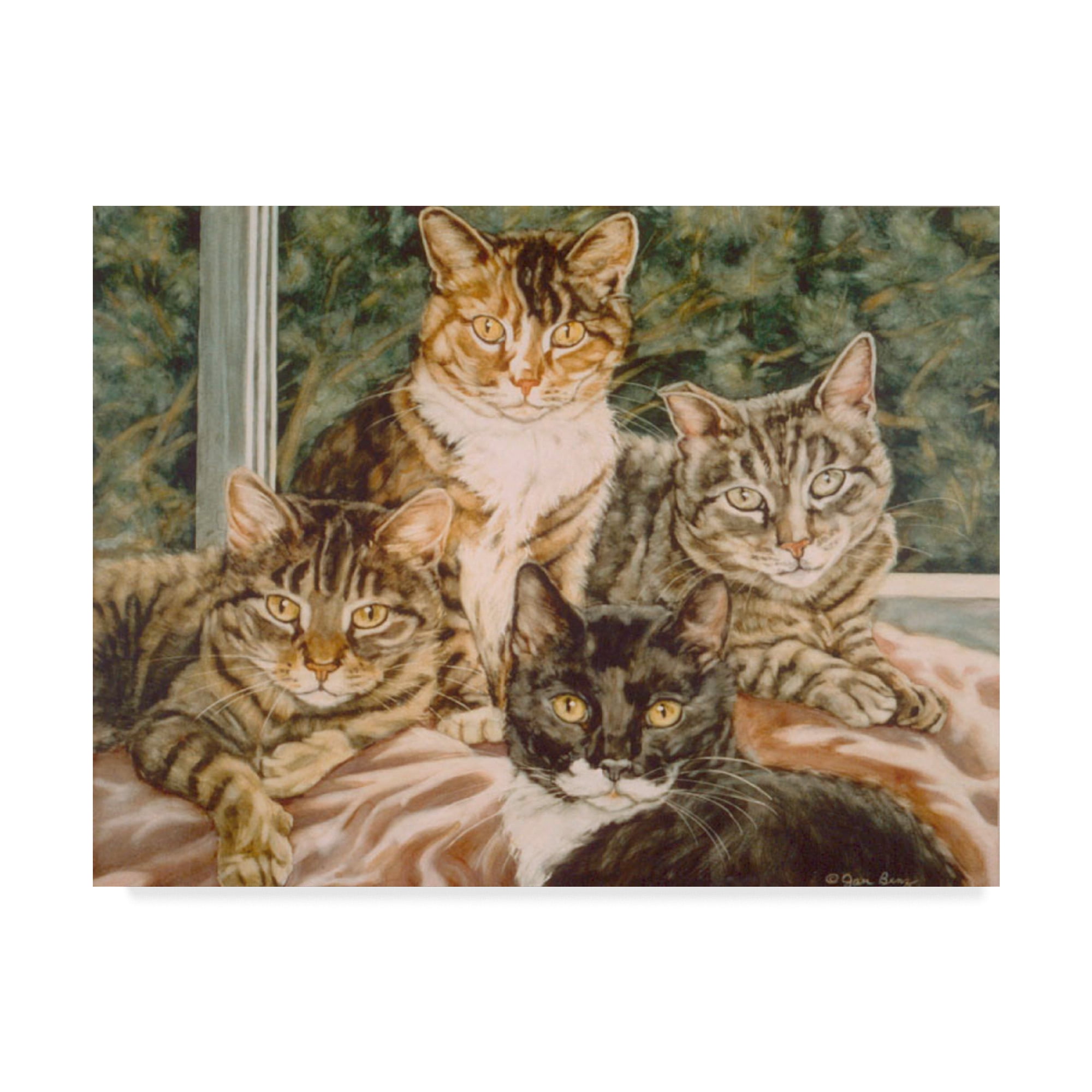 Trademark Fine Art 'The Gang Kitties' Canvas Art by Jan Benz