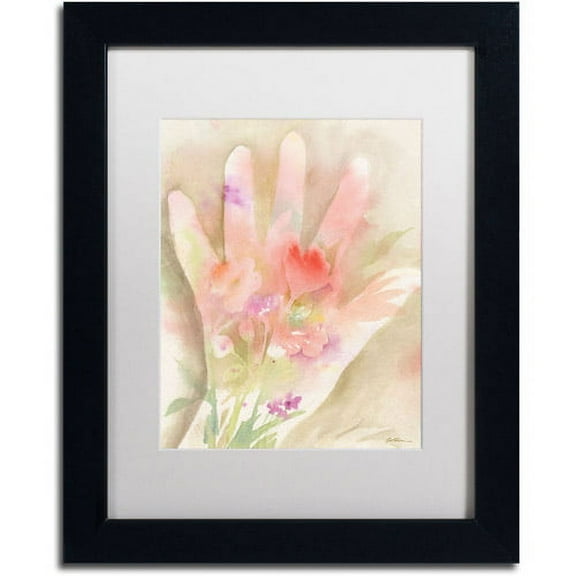 Trademark Fine Art "The Gardener" Canvas Art by Sheila Golden, White Mat, Black Frame