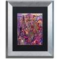 thumbnail image 1 of Trademark Fine Art "The Giraffe Lady" Canvas Art by Josh Byer, Black Matte, Silver Frame, 1 of 4