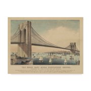 Trademark Fine Art 'The Great East River Suspension Bridge, 1881' Canvas Art by Currier and Ives