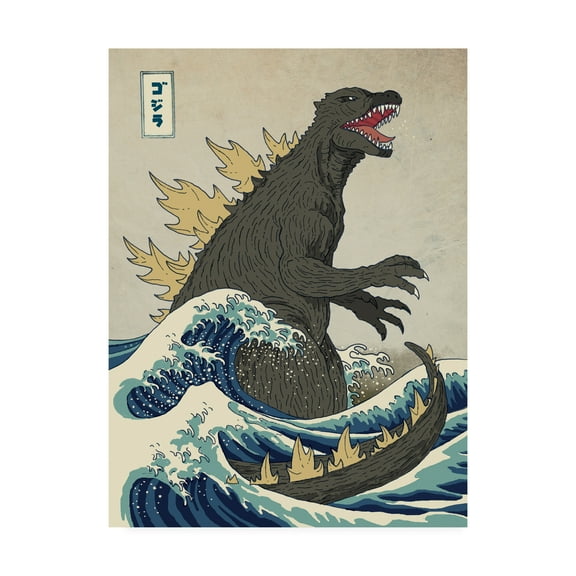 Trademark Fine Art 'The Great Monster off Kanagawa' Canvas Art by Michael Buxto