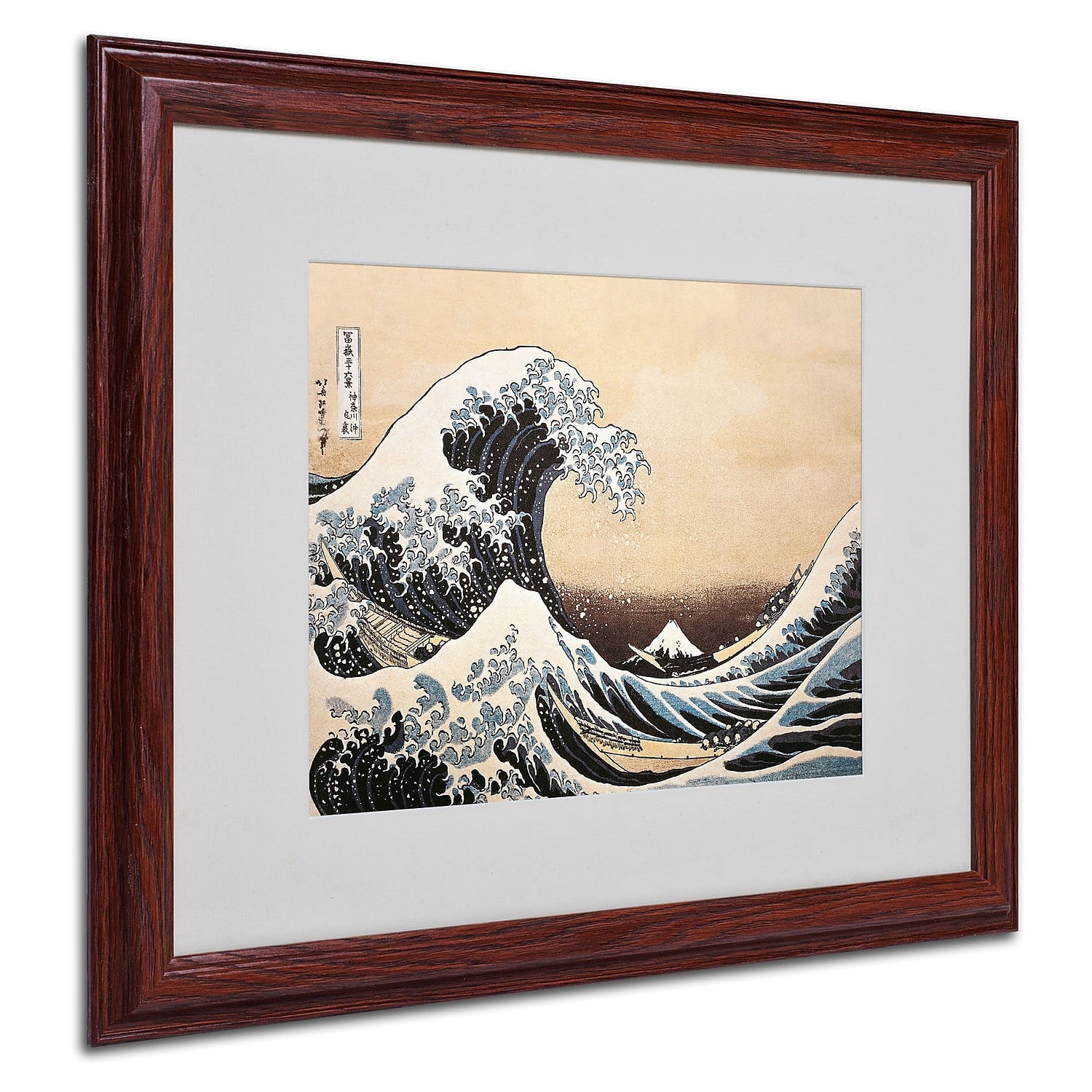 Trademark Fine Art "The Great Wave" Canvas Art by Katsushika Hokusai, Wood Frame