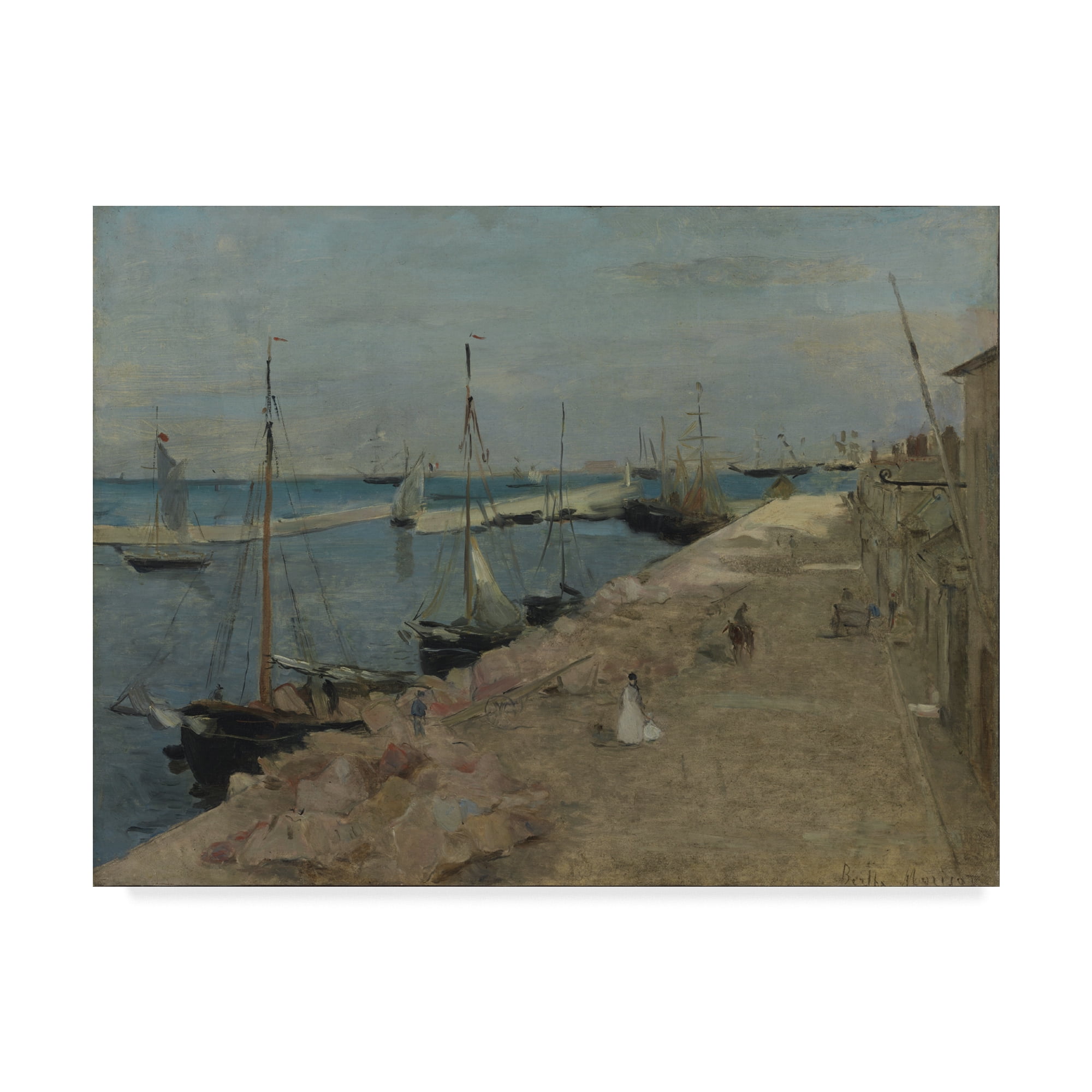 Trademark Fine Art 'The Harbour At Cherbourg' Canvas Art by Berthe Morisot