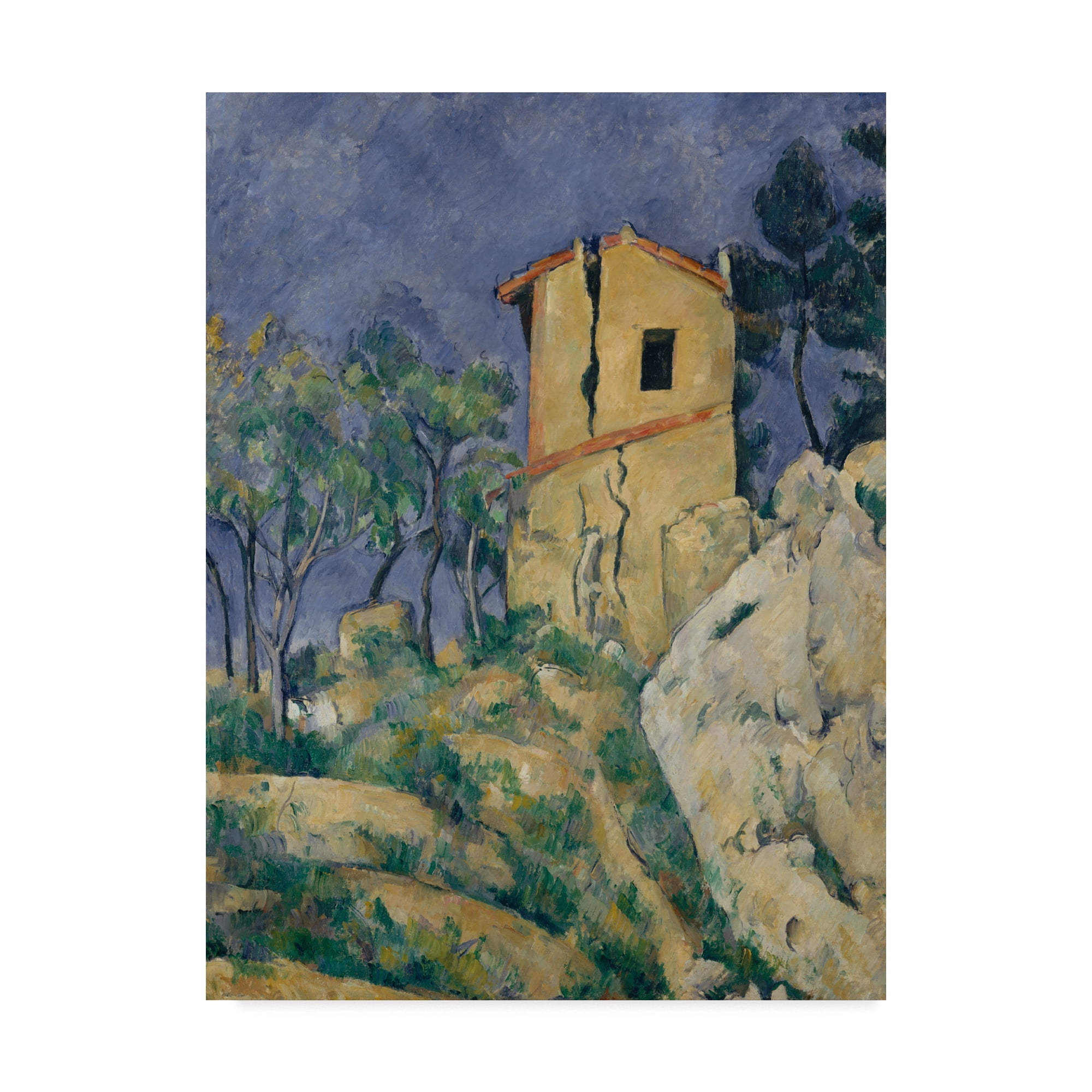 Trademark Fine Art 'The House With The Cracked Walls' Canvas Art by Paul Cezanne