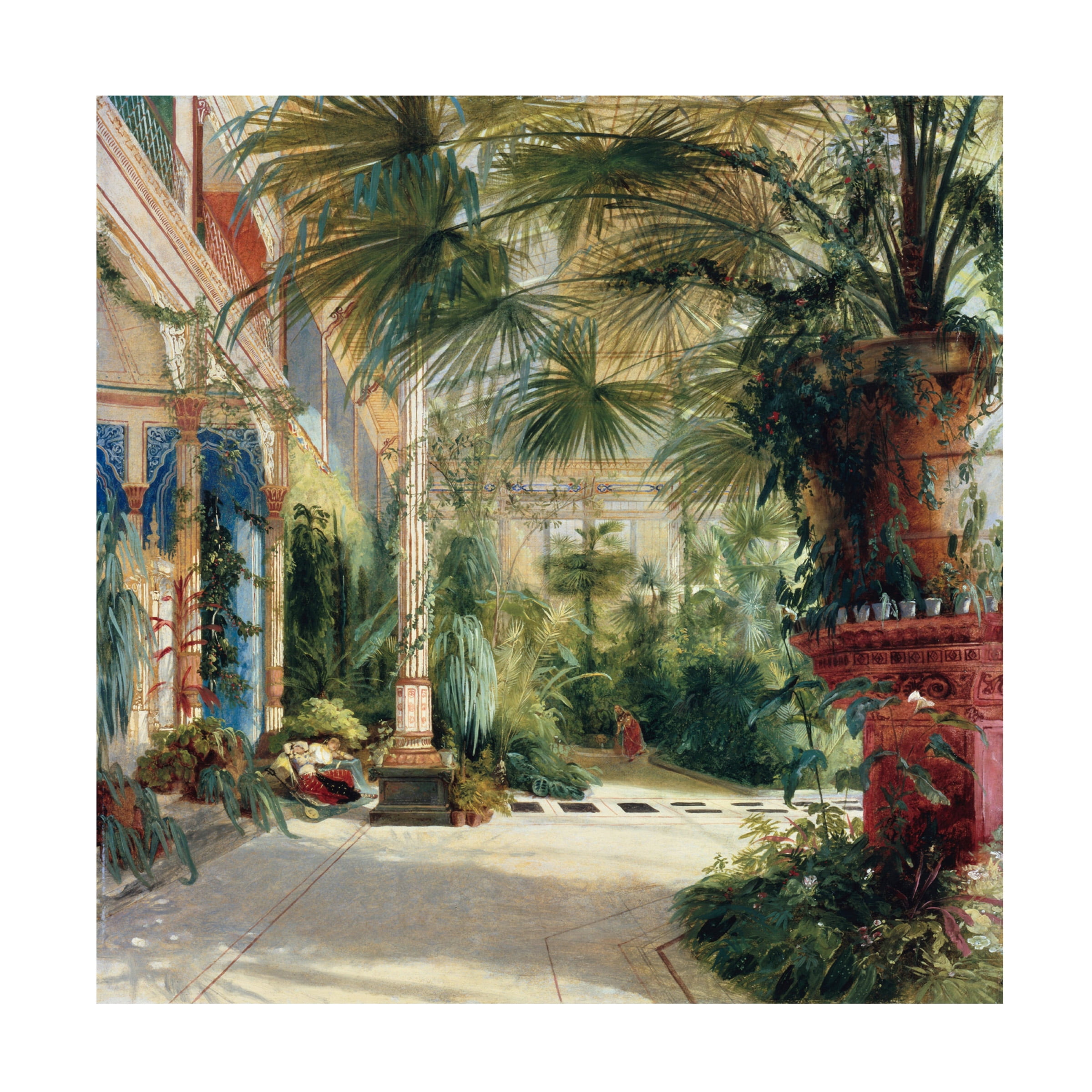 Trademark Fine Art Carl Blechen The Interior of the Palm House Canvas Wall Art - 35x35