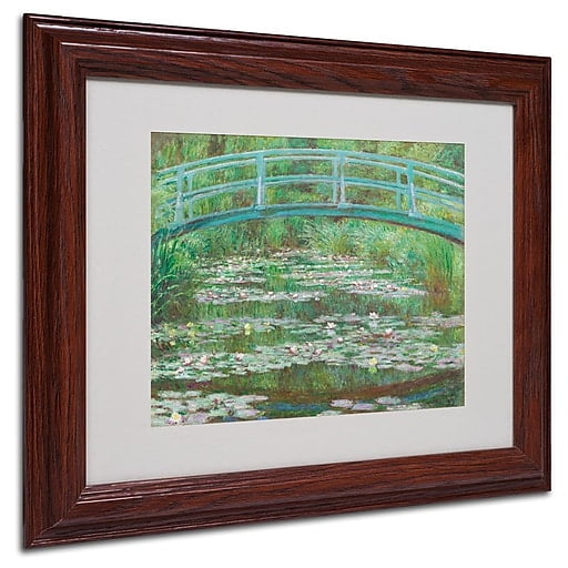 Trademark Fine Art "The Japanese Footbridge" Canvas Art by Claude Monet, Wood Frame