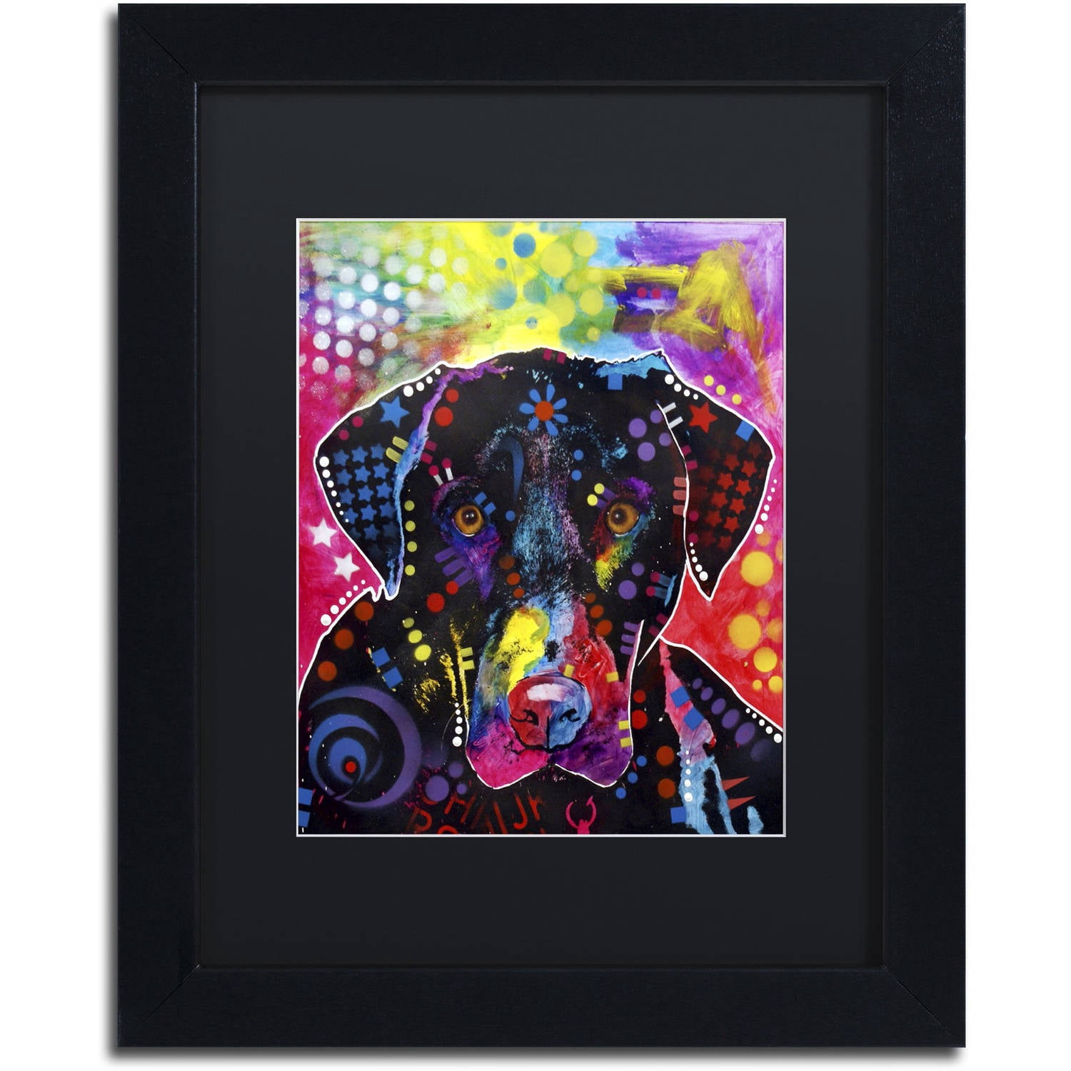 Trademark Fine Art "The Labrador" Canvas Art by Dean Russo, Black Matte, Black Frame