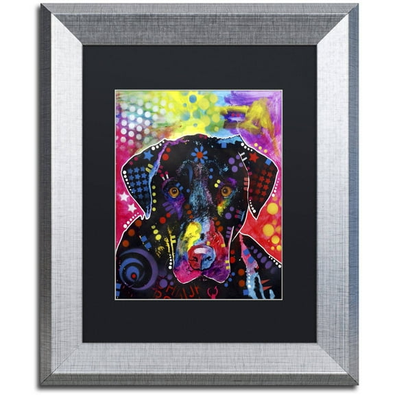 Trademark Fine Art "The Labrador" Canvas Art by Dean Russo, Black Matte, Silver Frame