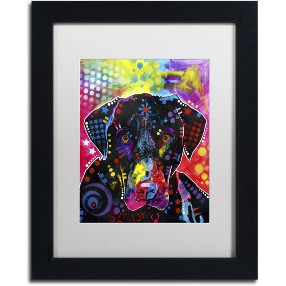 Trademark Fine Art "The Labrador" Canvas Art by Dean Russo, White Matte, Black Frame