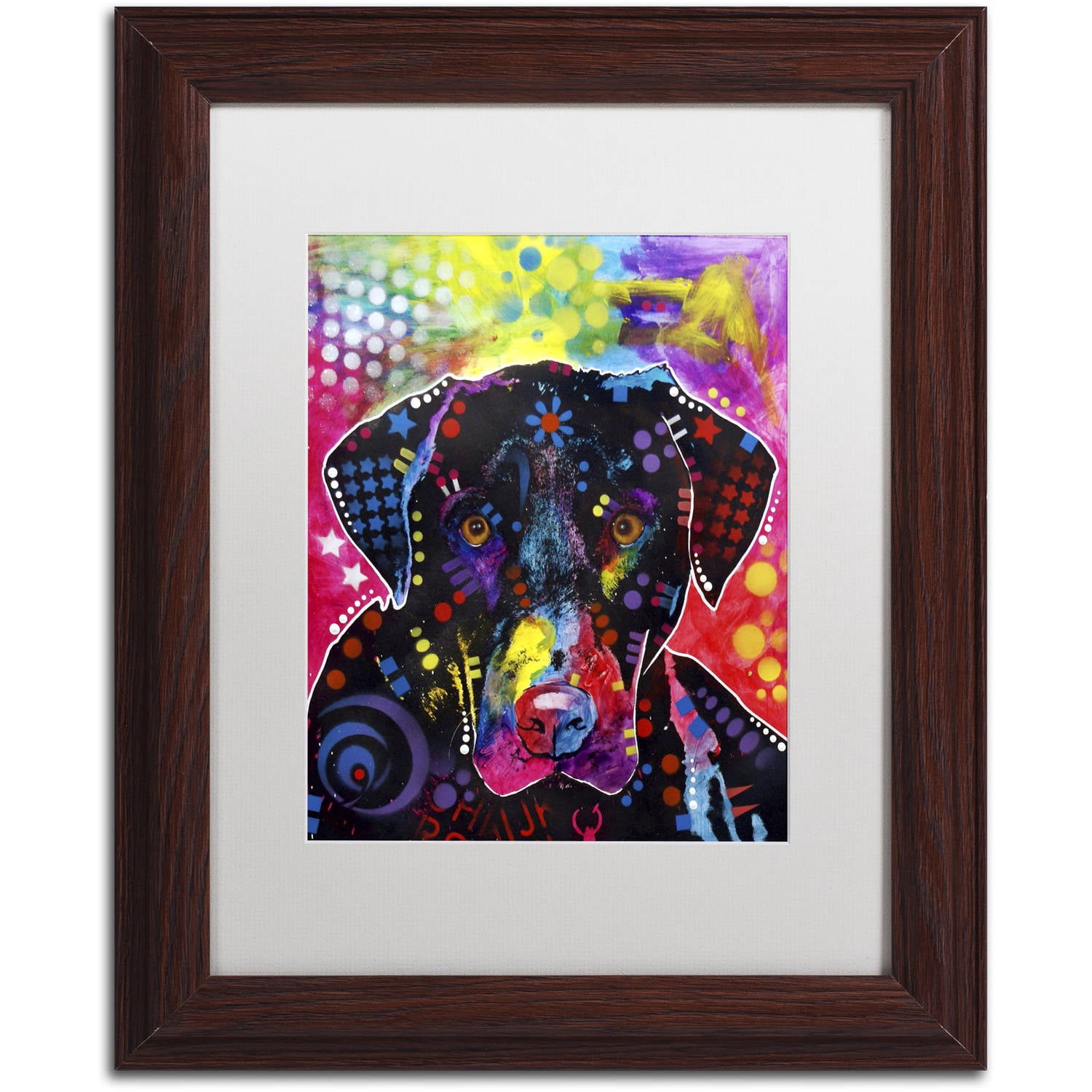 Trademark Fine Art "The Labrador" Canvas Art by Dean Russo, White Matte, Wood Frame