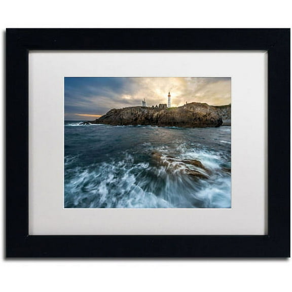 Trademark Fine Art "The Lighthouse" Canvas Art by Mathieu Rivrin, White Mat, Black Frame