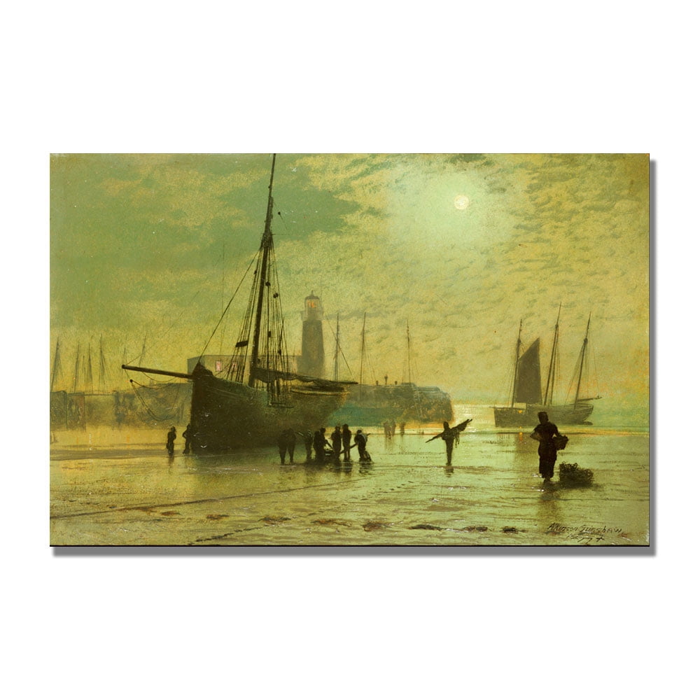 Trademark Fine Art "The Lighthouse at Scarborough" Canvas Art by John Atkinson Grimshaw