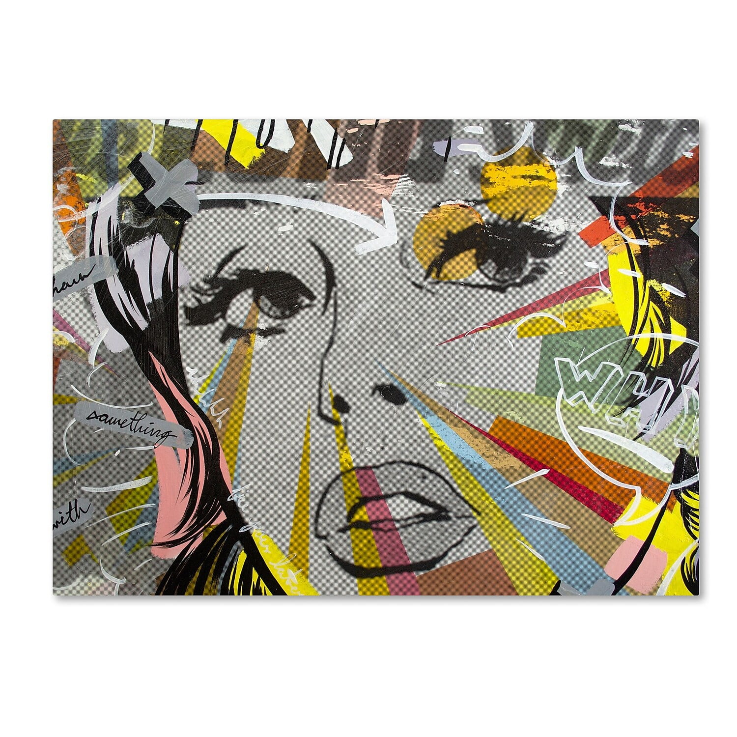 Dan Monteavaro Comic Style Woman's Face Canvas Wall Art