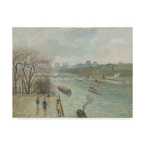 Trademark Fine Art 'The Louvre Afternoon Rainy Weather' Canvas Art by Camille Pissarro