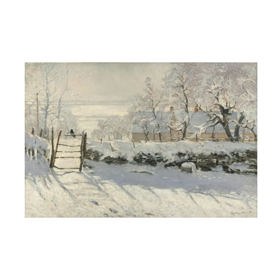 Trademark Fine Art 	Claude Monet 	 The Magpie, 1869 Canvas Wall Art - 16x24