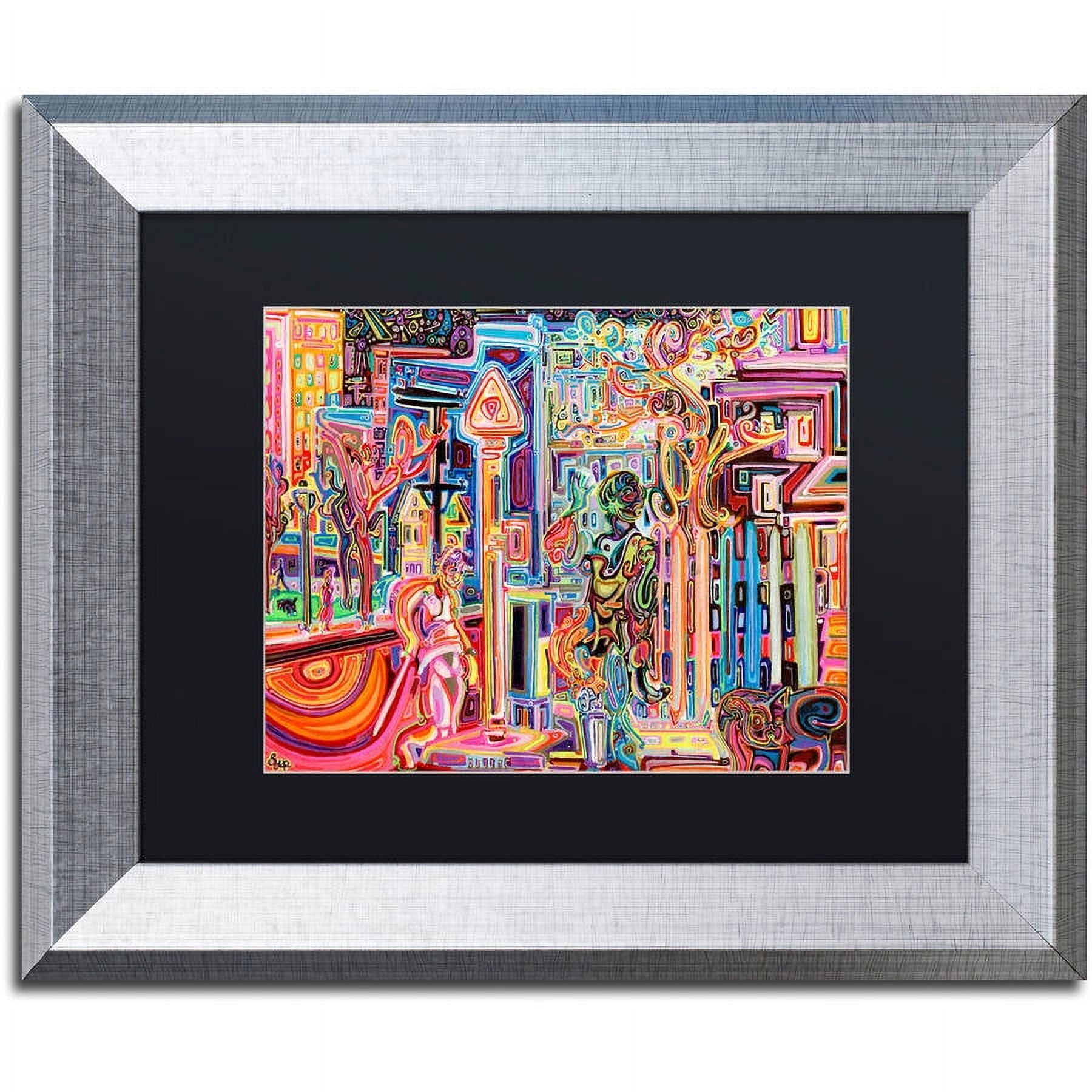 Trademark Fine Art "The Man Who Was Lighter, Duck, and Snake" Canvas Art by Josh Byer, Black Matte, Silver Frame