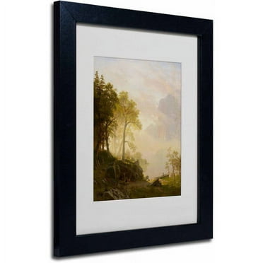 Trademark Fine Art "The Merced River" Canvas Art by Albert Bierstadt, Black Frame
