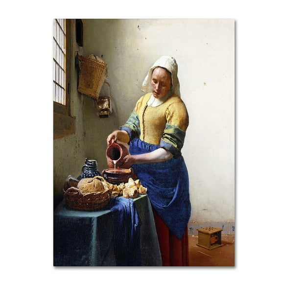 Trademark Fine Art "The Milkmaid 1658-60" Canvas Art by Jan Vermeer