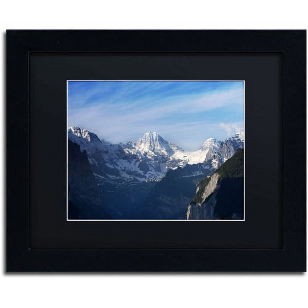 Trademark Fine Art "The Morning Comes Over the Swiss Alps" Canvas Art by Philippe Sainte-Laudy, Black Matte, Black Frame