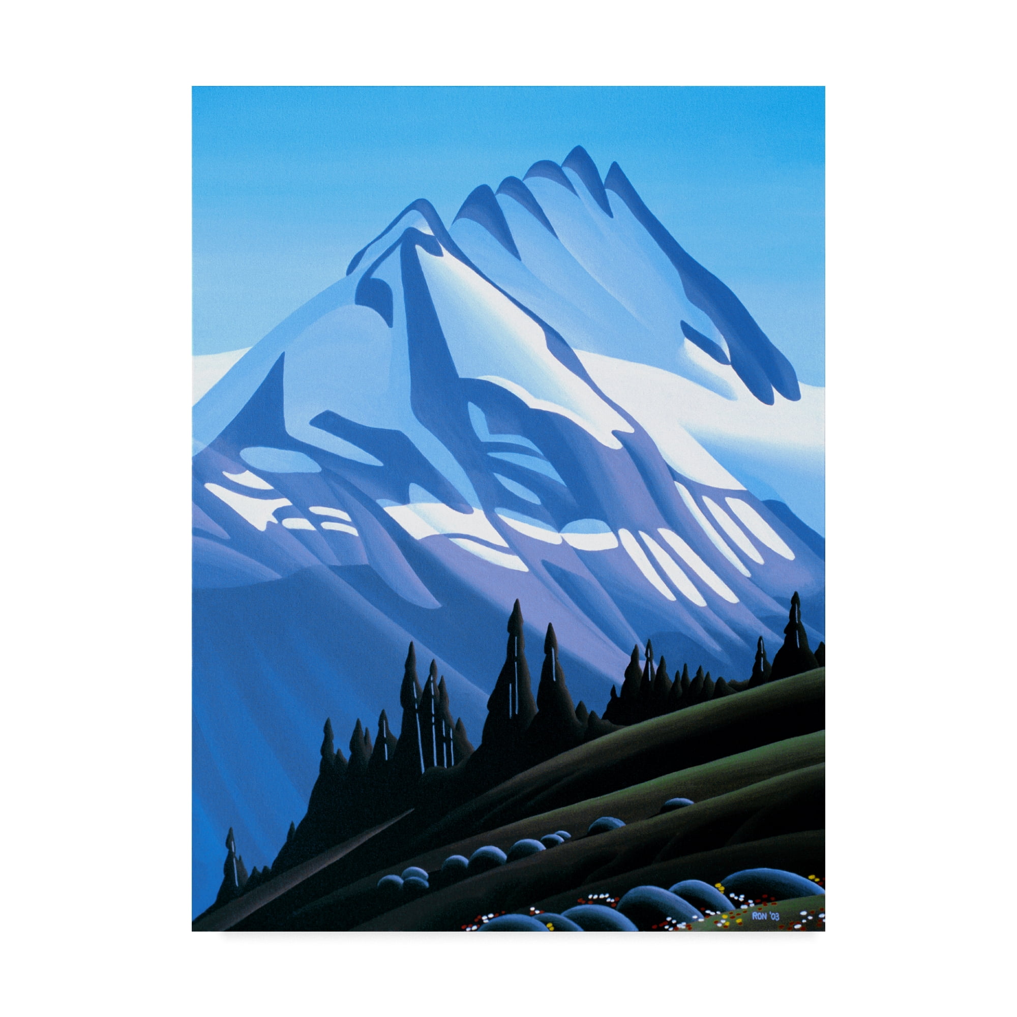 Ron Parker Blue and White Landscape Canvas Art