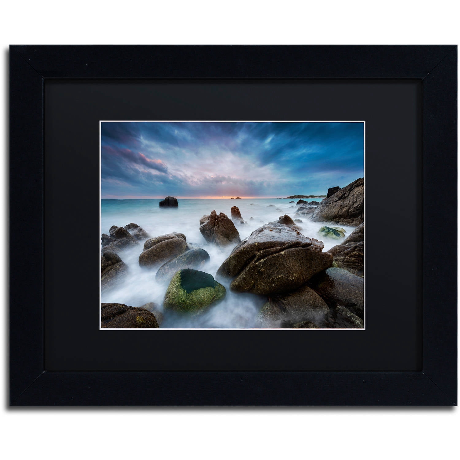 Trademark Fine Art "The Ocean Dream" Canvas Art by Mathieu Rivrin, Black Matte, Black Frame