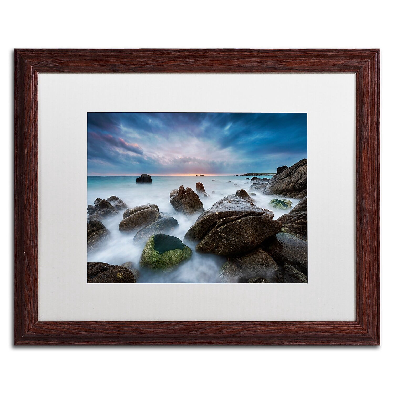 Trademark Fine Art "The Ocean Dream" Canvas Art by Mathieu Rivrin, White Matte, Wood Frame