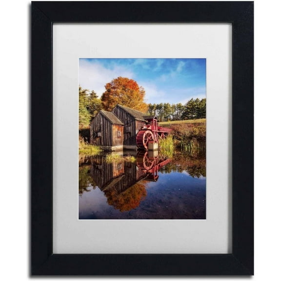 Trademark Fine Art 'The Old Grist Mill' Canvas Art by Michael Blanchette Photography, White Matte, Black Frame