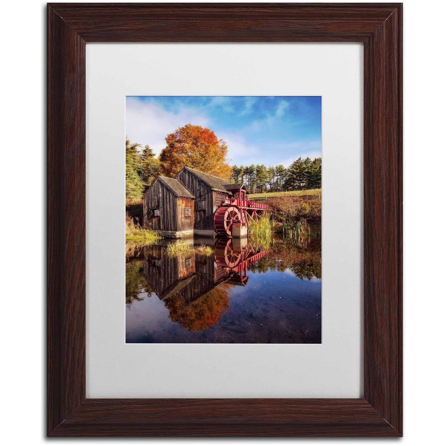 Trademark Fine Art 'The Old Grist Mill' Canvas Art by Michael Blanchette Photography, White Matte, Wood Frame