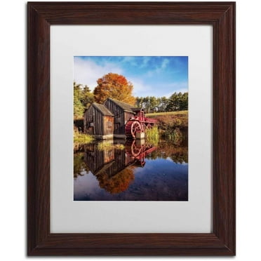 Trademark Fine Art 'The Old Grist Mill' Canvas Art by Michael Blanchette Photography, White Matte, Wood Frame