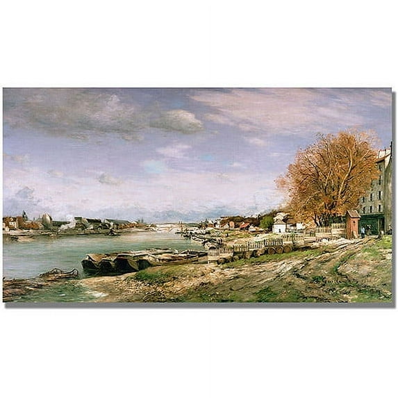 Trademark Fine Art "The Old Quay at Bercy" Canvas Art by Jean Baptiste Guillamin