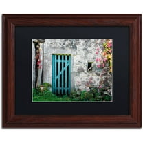Trademark Fine Art "The Old Wooden Door" Canvas Art by Philippe Sainte-Laudy Black Matte, Wood Frame
