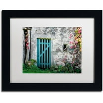 Trademark Fine Art "The Old Wooden Door" Canvas Art by Philippe Sainte-Laudy White Matte, Black Frame