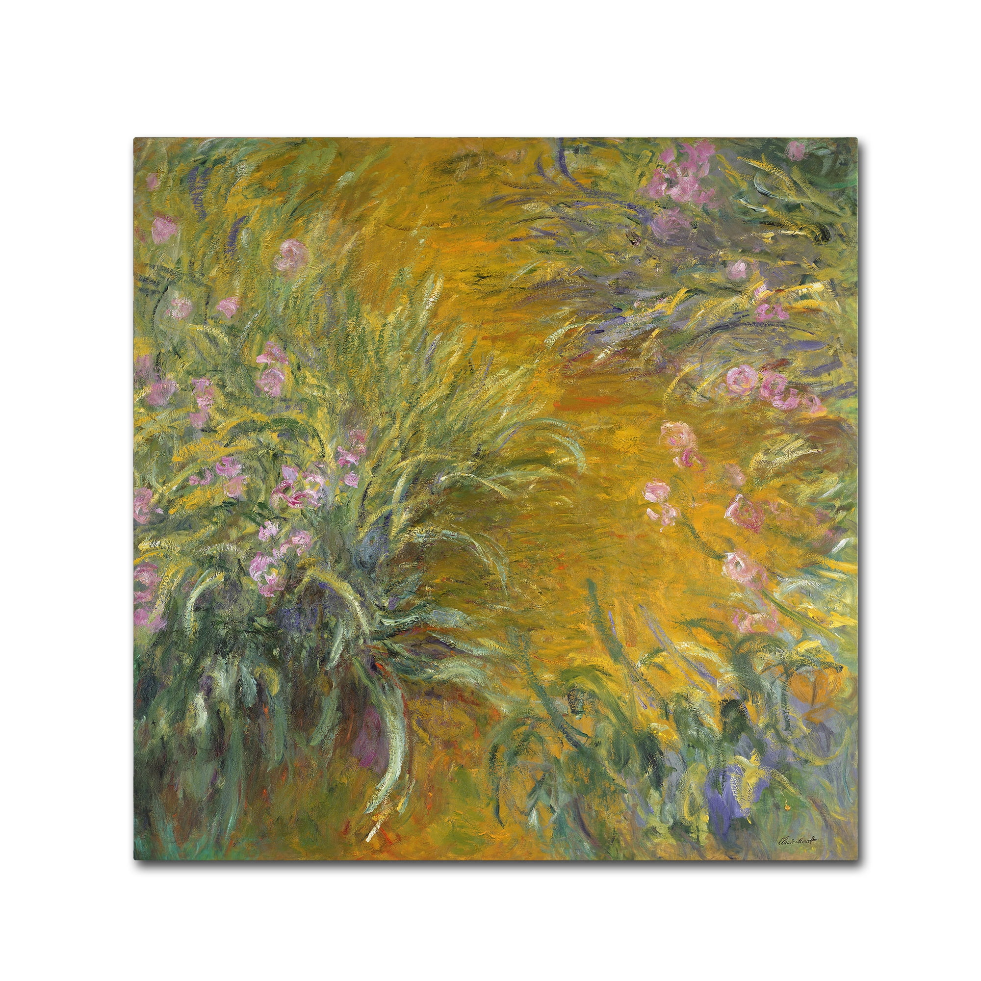 Claude Monet Yellow and Green Floral Canvas Art
