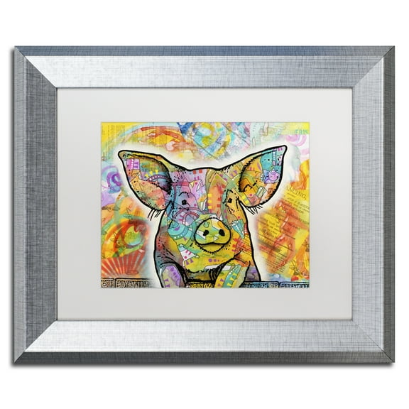 Trademark Fine Art 'The Pig' Silver Framed Art by Dean Russo