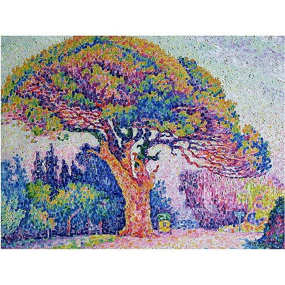 Trademark Fine Art Paul Signac The Pine Tree at St.Tropez 1909 Canvas Wall Art - 18x24
