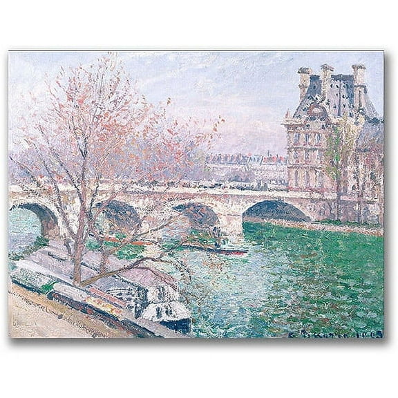 Trademark Fine Art "The Pont-Royal And The Pavillo" Canvas Wall Art by Camille Pissaro