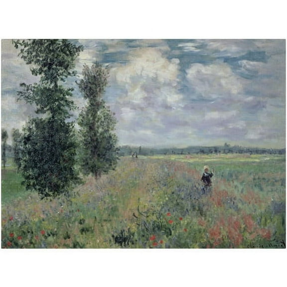 Trademark Fine Art Claude Monet The Poppy Field Canvas Wall Art - 35x47