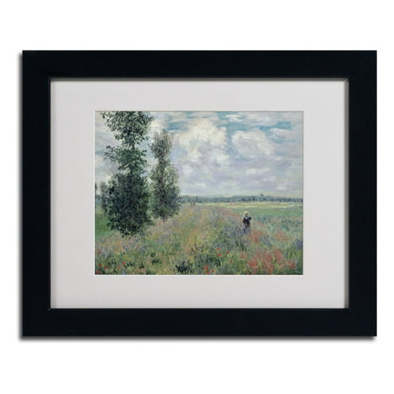 Trademark Fine Art "The Poppy Field" Matted Framed Canvas Art by Claude Monet