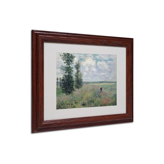 Trademark Fine Art "The Poppy Field" Matted Framed Canvas Art by Claude Monet